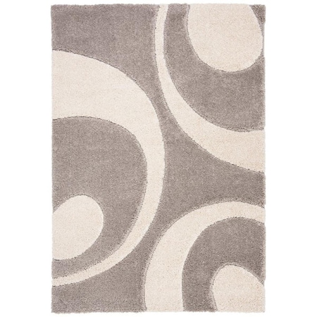 Safavieh 4 x 6 ft. Power Loomed Florida Shag Small Rectangle RugGrey & Ivory SG474-8011-4